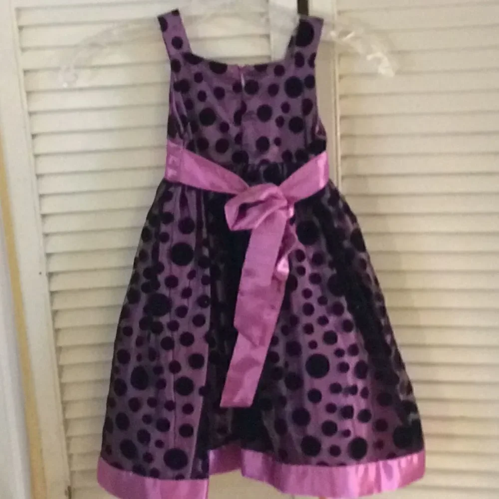 Girls 4T Purple Black Polka dot lined petticoat